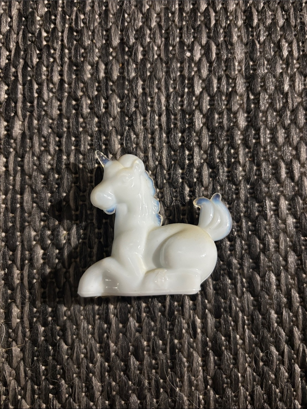 Vintage Boyd Little Glass Lucky The Unicorn White Milk Collectible